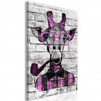 Canvas-taulu Artgeist Giraffe with Pipe Pink, 1-osainen, pystysuuntainen, eri kokoja
