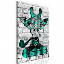 Canvas-taulu Artgeist Giraffe with Pipe Green, 1-osainen, pystysuuntainen, eri kokoja