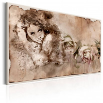 Canvas-taulu Artgeist Retro Style: Woman and Roses, eri kokoja
