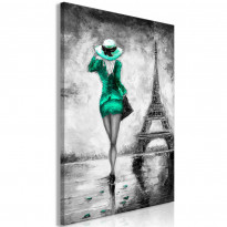 Canvas-taulu Artgeist Parisian Woman Green, 1-osainen, pystysuuntainen, eri kokoja