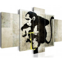 Canvas-taulu Artgeist Monkey TNT Detonator - Banksy , eri kokoja