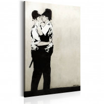 Canvas-taulu Artgeist Kissing Coppers by Banksy, eri kokoja