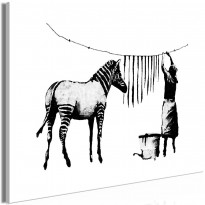 Canvas-taulu Artgeist Banksy: Washing Zebra, 1-osainen, leveä, eri kokoja