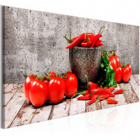 Canvas-taulu Artgeist Red Vegetables Concrete, 1-osainen, kapea, eri kokoja