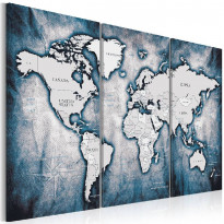 Canvas-taulu Artgeist World Map: Ink Triptych, eri kokoja