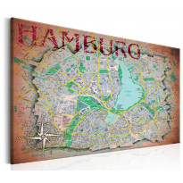 Canvas-taulu Artgeist Map of Hamburg, eri kokoja