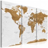 Canvas-taulu Artgeist World Map: White Poetry, eri kokoja