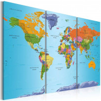 Canvas-taulu Artgeist World Map: Colourful Note, eri kokoja