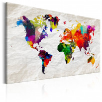 Canvas-taulu Artgeist World Map: Rainbow Madness, eri kokoja