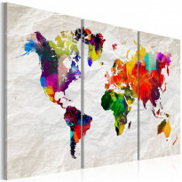 Canvas-taulu Artgeist World Map: Rainbow Madness II, eri kokoja