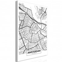 Canvas-taulu Artgeist Map of Amsterdam, 1-osainen, pystysuuntainen, eri kokoja