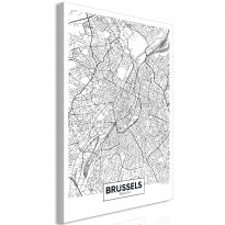 Canvas-taulu Artgeist Map of Brussels, 1-osainen, pystysuuntainen, eri kokoja