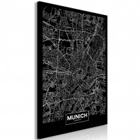 Canvas-taulu Artgeist Dark Map of Munich, 1-osainen, pystysuuntainen, eri kokoja