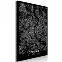 Canvas-taulu Artgeist Dark Map of Cologne, 1-osainen, pystysuuntainen, eri kokoja