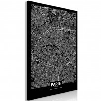Canvas-taulu Artgeist Dark Map of Paris, 1-osainen, pystysuuntainen, eri kokoja
