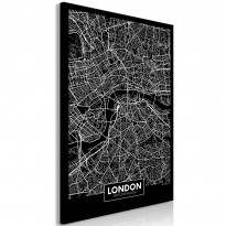 Canvas-taulu Artgeist Dark Map of London, 1-osainen, pystysuuntainen, eri kokoja