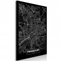 Canvas-taulu Artgeist Dark Map of Frankfurt, 1-osainen, pystysuuntainen, eri kokoja