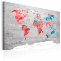 Canvas-taulu Artgeist World Map: Red Roam, eri kokoja