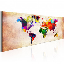 Canvas-taulu Artgeist World Map: Colourful Ramble, eri kokoja