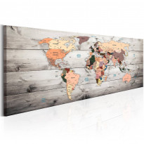 Canvas-taulu Artgeist World Maps: Wooden Travels, eri kokoja