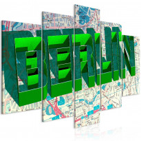 Canvas-taulu Artgeist Green Berlin, 5-osainen, leveä, eri kokoja