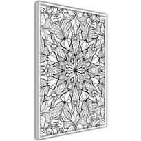 Juliste Artgeist Monochrome Mandala, kehyskartongilla, kehyksillä, eri kokoja