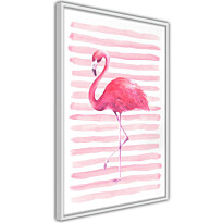 Juliste Artgeist Flamingo and Stripes, kehyskartongilla, kehyksillä, eri kokoja
