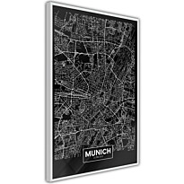 Juliste Artgeist Dark Map of Munich, kehyksillä, eri kokoja