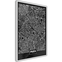 Juliste Artgeist Dark Map of Paris, kehyksillä, eri kokoja