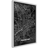 Juliste Artgeist Dark Map of Frankfurt, kehyksillä, eri kokoja