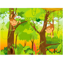 Kuvatapetti Artgeist jungle - monkeys, eri kokoja