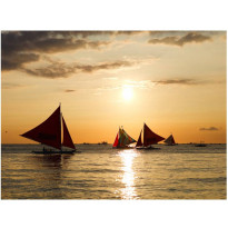 Maisematapetti Artgeist Sailing boats - sunset, eri kokoja