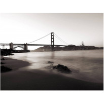 Maisematapetti Artgeist San Francisco: Golden Gate Bridge mustavalkoisena, eri kokoja