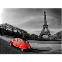 Maisematapetti Artgeist Eiffel-torni ja punainen auto, eri kokoja
