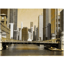 Maisematapetti Artgeist Chicagon silta - vintage, eri kokoja