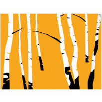 Kuvatapetti Artgeist Birches on the orange background, eri kokoja