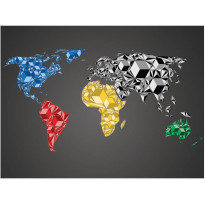 Kuvatapetti Artgeist Map of the World - colorful solids, eri kokoja