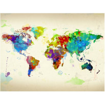 Kuvatapetti Artgeist Paint splashes map of the World, eri kokoja