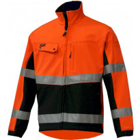 Softshelltakki Atex Hi-Vis 7609, huomioväri, vettähylkivä, tuulenpitävä, oranssi/musta