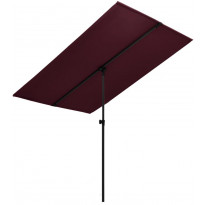 Aurinkovarjo alumiinitanko 180x130 cm viininpunainen