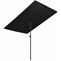 Aurinkovarjo alumiinitanko 2x1,5 m musta