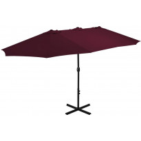 Aurinkovarjo alumiinitanko 460x270 cm viininpunainen