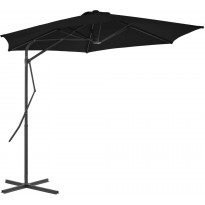 Aurinkovarjo terästangolla musta 300x230 cm