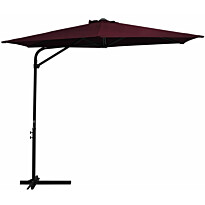Aurinkovarjo terästanko 300 cm viininpunainen