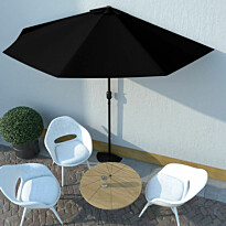 Aurinkovarjo ulkotiloihin alumiinitanko musta 300x150x253cm