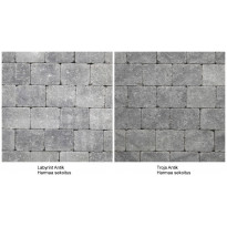 Pihakivi Benders Labyrint/Troja Antik Puolikivi 105x140x50 mm, harmaa sekoitus