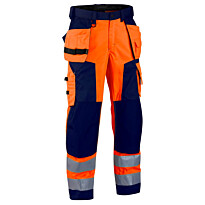 Softshell-riipputaskuhousut Blåkläder 1567 Highvis, oranssi/sininen