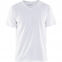 T-paita Blåkläder 3360 V-kauluksella, valkoinen