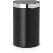 Roska-astia Brabantia Touch Bin, 40L, Matt Black-Steel