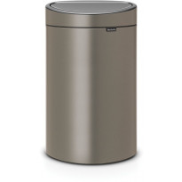 Roska-astia Brabantia Touch Bin, 40L, Platinum